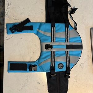 Blue and Black Dog Life Jacket